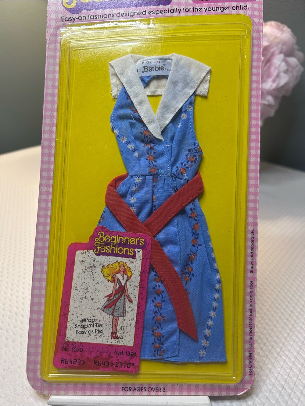 Vintage Barbie Beginner’s Fashions #1370 Mattel Collectible Carded Dress - Picture 3 of 3